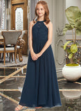 Amari A-LineScoopNeckFloor-LengthChiffonLaceJuniorBridesmaidDress#234030 STAP0013538