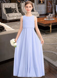 Eloise A-Line Scoop Neck Floor-Length Chiffon Junior Bridesmaid Dress STAP0013558