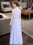 Eloise A-Line Scoop Neck Floor-Length Chiffon Junior Bridesmaid Dress STAP0013558