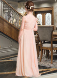 Mireya A-Line One-Shoulder Floor-Length Chiffon Junior Bridesmaid Dress With Ruffle STAP0013594