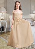 Jazmine A-Line Off-the-Shoulder Floor-Length Chiffon Junior Bridesmaid Dress With Ruffle STAP0013595