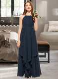 Gianna A-Line Scoop Neck Floor-Length Chiffon Junior Bridesmaid Dress With Cascading Ruffles STAP0013622