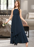 Gianna A-Line Scoop Neck Floor-Length Chiffon Junior Bridesmaid Dress With Cascading Ruffles STAP0013622