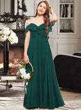 Florence A-Line Off-the-Shoulder Floor-Length Chiffon Junior Bridesmaid Dress With Cascading Ruffles STAP0013635