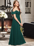 Florence A-Line Off-the-Shoulder Floor-Length Chiffon Junior Bridesmaid Dress With Cascading Ruffles STAP0013635