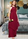 Ariella A-Line Scoop Neck Floor-Length Chiffon Junior Bridesmaid Dress With Ruffle STAP0013654