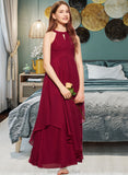 Ariella A-Line Scoop Neck Floor-Length Chiffon Junior Bridesmaid Dress With Ruffle STAP0013654