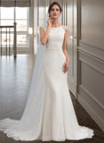 Sonia Trumpet/Mermaid Court Train Stretch Crepe Wedding Dress STAP0013711