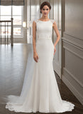 Sonia Trumpet/Mermaid Court Train Stretch Crepe Wedding Dress STAP0013711