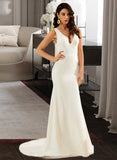 Jo Trumpet/Mermaid V-neck Court Train Wedding Dress STAP0013714