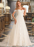 Brooke Ball-Gown/Princess Chapel Train Tulle Lace Wedding Dress With Sequins STAP0013726