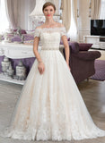 Judy Ball-Gown/Princess Court Train Tulle Wedding Dress With Beading Sequins STAP0013770