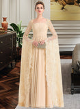 Raegan A-Line Square Neckline Floor-Length Chiffon Wedding Dress With Ruffle Beading STAP0013783