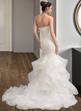 Germaine Trumpet/Mermaid Sweetheart Sweep Train Organza Lace Wedding Dress STAP0013786