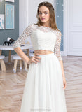 Lucille A-Line Scoop Neck Floor-Length Tulle Wedding Dress STAP0013787