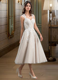 Miah Ball-Gown/Princess Sweetheart Tea-Length Tulle Wedding Dress With Sequins STAP0013791