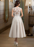 Miah Ball-Gown/Princess Sweetheart Tea-Length Tulle Wedding Dress With Sequins STAP0013791