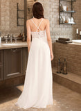 Hillary A-Line V-neck Floor-Length Wedding Dress With Sequins STAP0013797