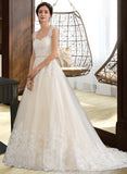 Shaniya Ball-Gown/Princess Sweetheart Court Train Tulle Wedding Dress With Beading Sequins STAP0013813