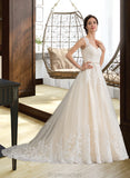 Shaniya Ball-Gown/Princess Sweetheart Court Train Tulle Wedding Dress With Beading Sequins STAP0013813