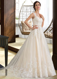 Shaniya Ball-Gown/Princess Sweetheart Court Train Tulle Wedding Dress With Beading Sequins STAP0013813