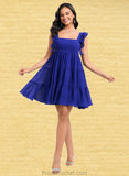 Briana A-line Square Short Chiffon Homecoming Dress With Bow STAP0025665