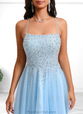 Brianna A-line Scoop Short Tulle Sequin Homecoming Dress With Sequins Beading STAP0025706