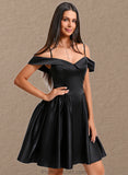 Areli A-line Off the Shoulder Short Satin Homecoming Dress STAP0025704