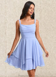 Lucia A-line Scoop Short Chiffon Homecoming Dress With Pleated STAP0025654