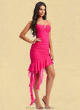 Harper Bodycon V-Neck Asymmetrical Chiffon Homecoming Dress With Cascading Ruffles STAP0025712