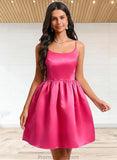 Leilani Ball-Gown/Princess Scoop Short Satin Homecoming Dress STAP0025714