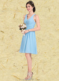 Kayden A-line V-Neck Knee-Length Chiffon Homecoming Dress With Ruffle STAP0025703