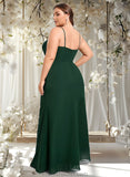 Jaslene Trumpet/Mermaid Cowl Floor-Length Chiffon Prom Dresses With Ruffle STAP0025874