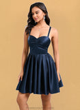 Nicky A-line Sweetheart Short Satin Homecoming Dress With Pleated STAP0025673