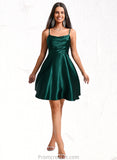 Jadyn A-line Cowl Short Stretch Satin Homecoming Dress STAP0025664