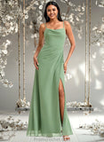 Victoria A-line Cowl Floor-Length Chiffon Bridesmaid Dress STAP0025741