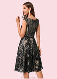 Hadassah A-line V-Neck Knee-Length Lace Sequin Cocktail Dress With Sequins STAP0022289