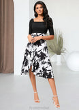 Phoebe A-line Square Asymmetrical Polyester Cocktail Dress With Cascading Ruffles STAP0022292