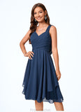 Baylee A-line V-Neck Knee-Length Chiffon Cocktail Dress STAP0022303