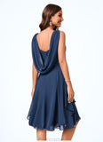 Baylee A-line V-Neck Knee-Length Chiffon Cocktail Dress STAP0022303