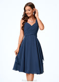 Baylee A-line V-Neck Knee-Length Chiffon Cocktail Dress STAP0022303