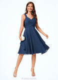 Baylee A-line V-Neck Knee-Length Chiffon Cocktail Dress STAP0022303