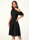 Vivian A-line One Shoulder Knee-Length Chiffon Cocktail Dress With Ruffle STAP0022309