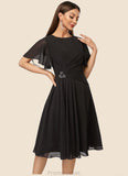 Tania A-line Scoop Knee-Length Chiffon Cocktail Dress With Beading Pleated STAP0022336