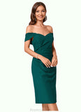 Anya Sheath/Column Off the Shoulder Knee-Length Chiffon Cocktail Dress With Ruffle STAP0022340