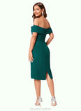 Anya Sheath/Column Off the Shoulder Knee-Length Chiffon Cocktail Dress With Ruffle STAP0022340