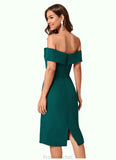 Anya Sheath/Column Off the Shoulder Knee-Length Chiffon Cocktail Dress With Ruffle STAP0022340