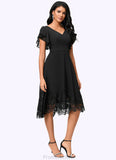 Lydia A-line V-Neck Asymmetrical Chiffon Lace Cocktail Dress With Sequins STAP0022377