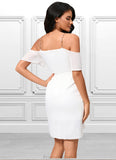 Valerie Sheath/Column Off the Shoulder Asymmetrical Chiffon Cocktail Dress With Cascading Ruffles STAP0022460