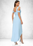 Lucile Sheath/Column Cold Shoulder Asymmetrical Chiffon Cocktail Dress With Ruffle STAP0022462